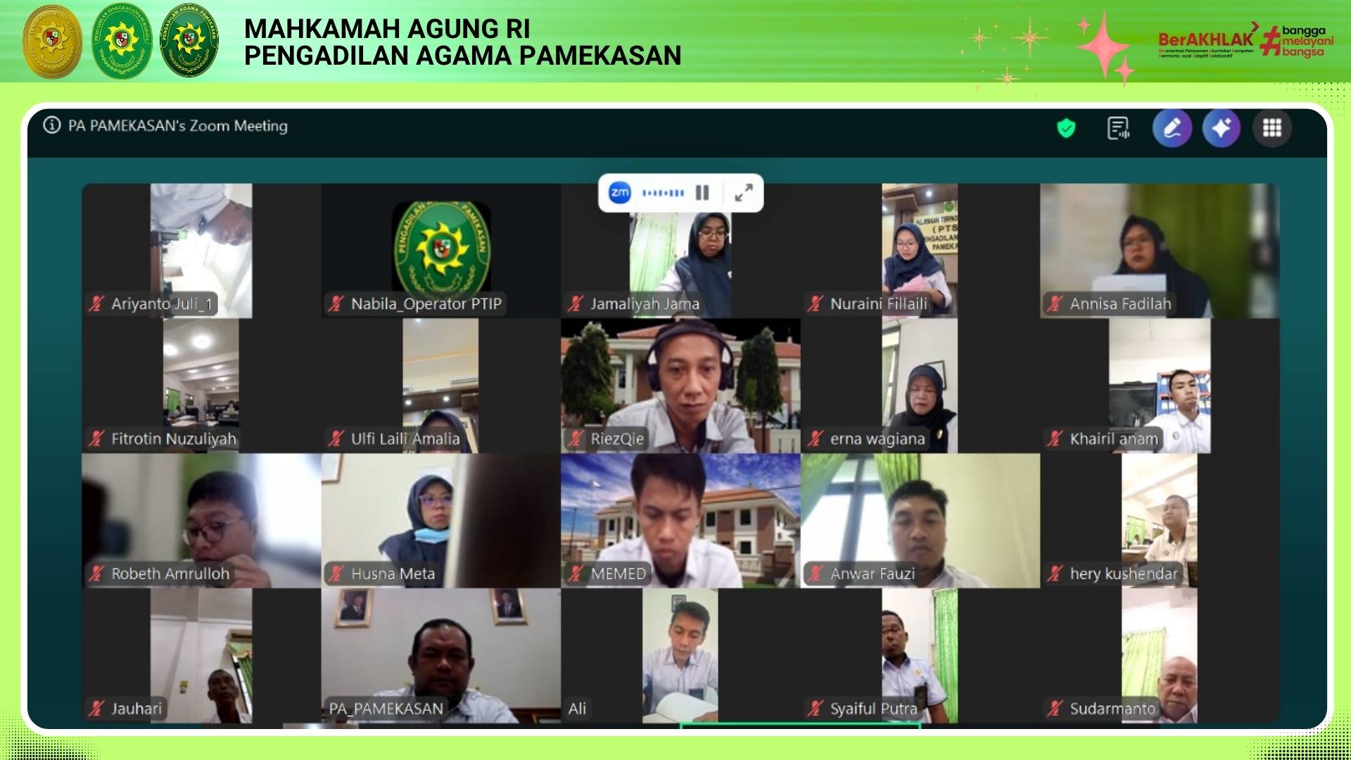 Rapat Internal Kepaniteraan Pengadilan Agama Pamekasan Secara Daring